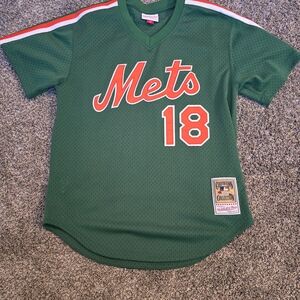 Men's Mitchell & Ness Green Mets Jersey